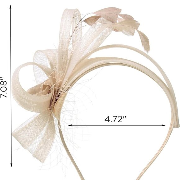 Fascinator Headband Feather Women's Tea Party Derby Wedding Fancy Hat - Picture 5 of 5